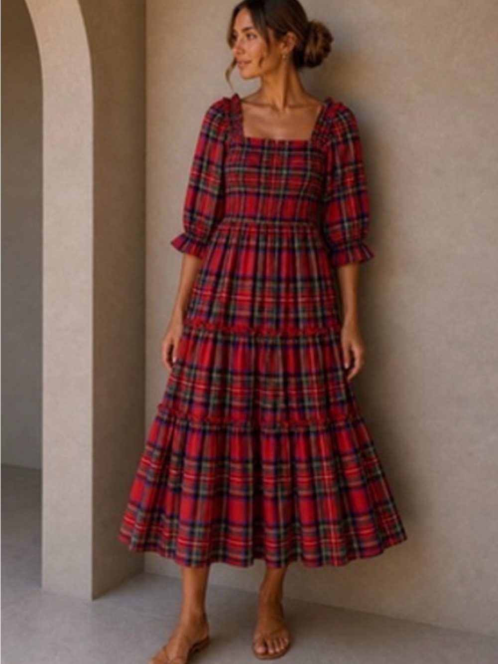 Ivy City Madeline Midi in Holiday Plaid Size XL